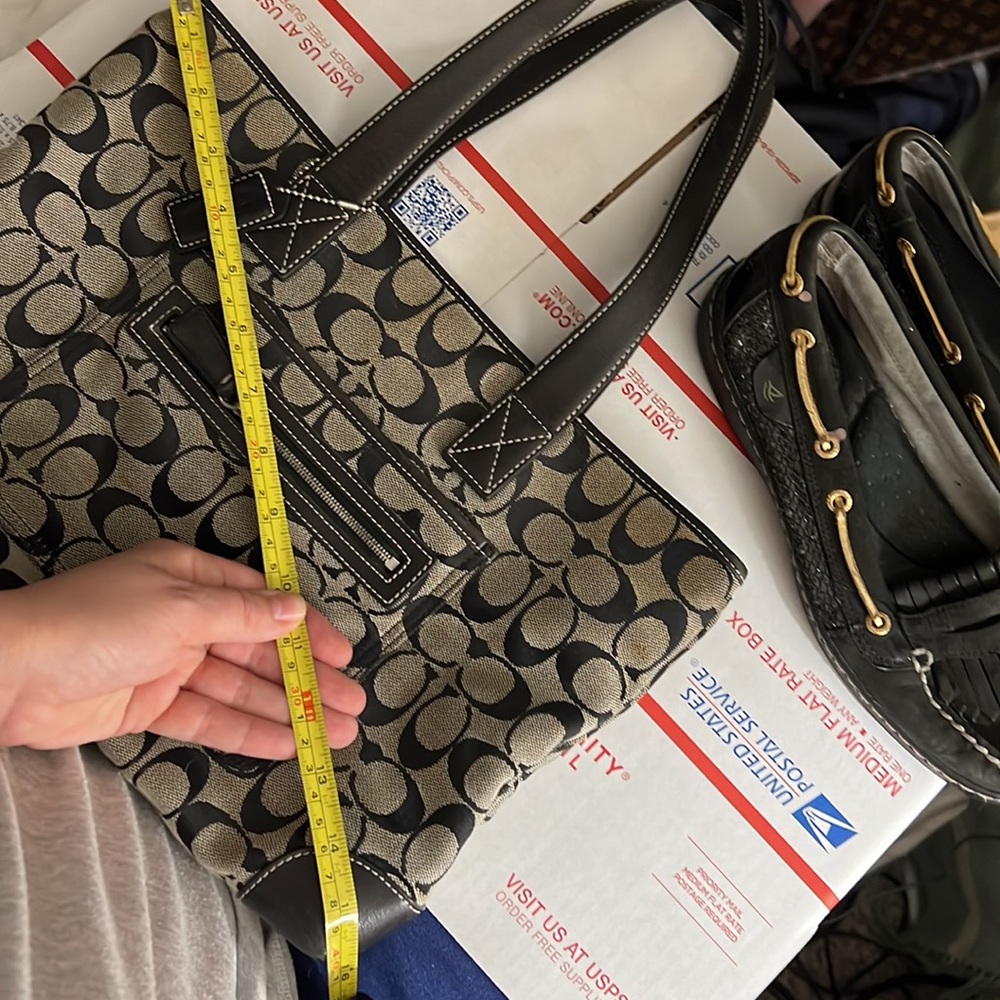 Coach purse black with canvas and leather - Picture 8 of 8